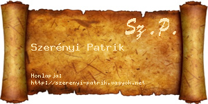 Szerényi Patrik névjegykártya