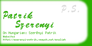 patrik szerenyi business card